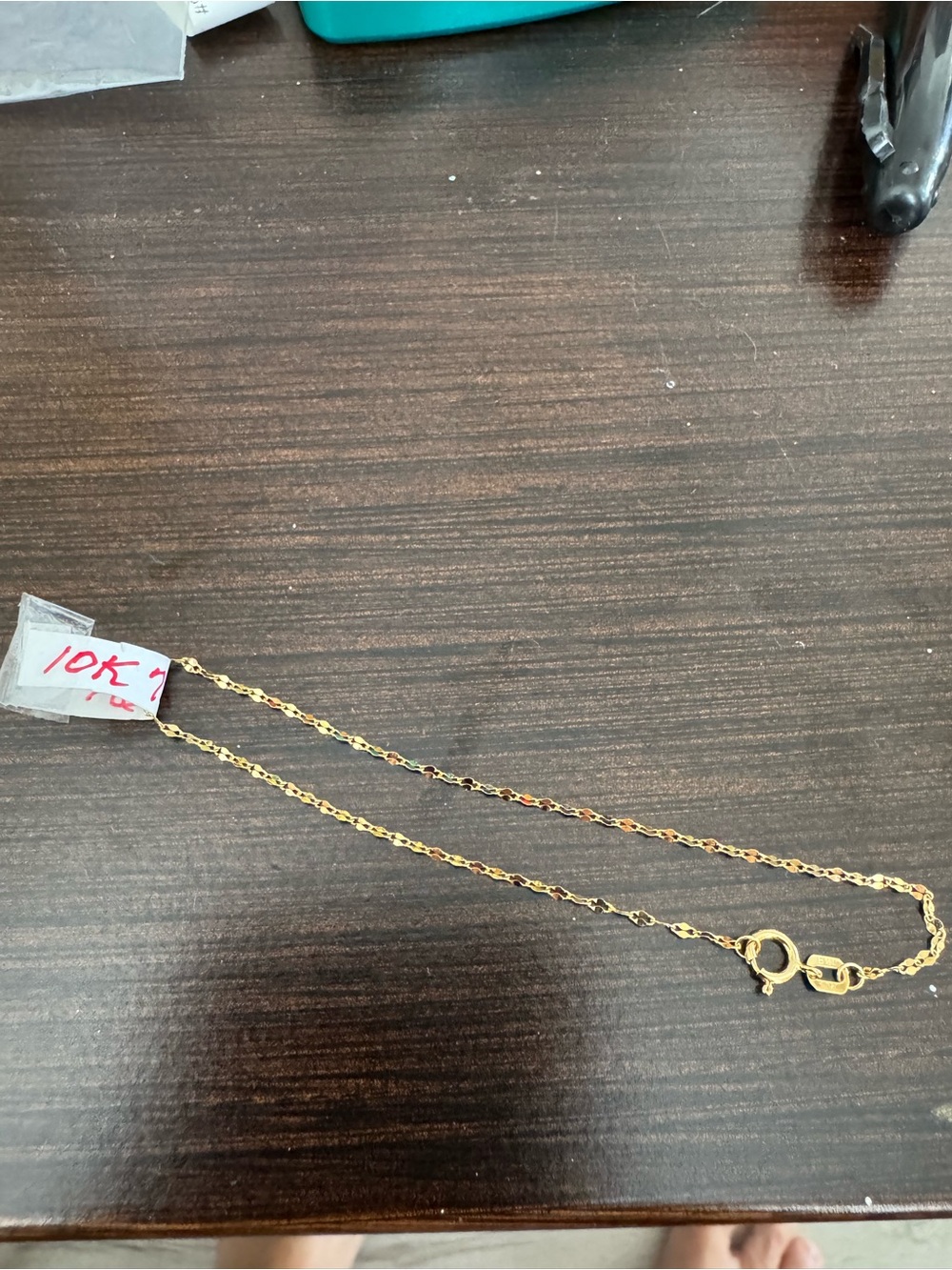 10K Gold real gold stamped acid test Yellow Gold 7 inches mirror link new